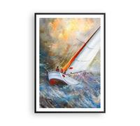 Poster 70x100cm Barca a vela immagine regata Stampe Immagini Quadri Murale