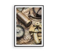 Poster 70x100cm bussola bussola mappa Stampe Immagini Quadri Moderni Murale