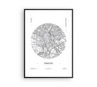 Poster 70x100cm Carta Geografica Cracovia Polonia Stampe Immagini Quadri Murale