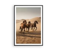 Poster 70x100cm Cavalli Deserto Dune Stampe Immagini Quadri Moderni Murale