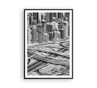 Poster 70x100cm Città grattacieli autostrada Stampe Immagini Quadri Murale