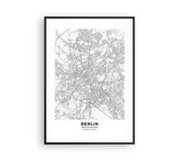 Poster 70x100cm Città mappa Berlino Stampe Immagini Quadri Moderni Murale