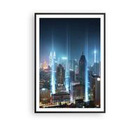 Poster 70x100cm città notte strada Stampe Immagini Quadri Moderni Murale