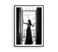 Poster 70x100cm Donna Finestra Balcone Stampe Immagini Quadri Moderni Murale