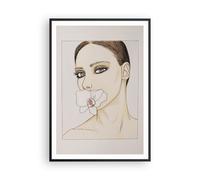 Poster 70x100cm Donna Silenzio Fiore Stampe Immagini Quadri Moderni Murale