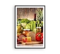 Poster 70x100cm Il cibo verdure broccoli carne Stampe Immagini Quadri Murale