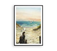 Poster 70x100cm Impressionismo Gabbiani Costa Stampe Immagini Quadri Murale