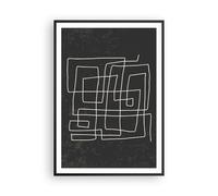 Poster 70x100cm In bianco e nero labirinto linea Stampe Immagini Quadri Murale