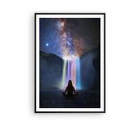 Poster 70x100cm La cascata le stelle la meditazione Stampe Quadri Murale