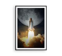 Poster 70x100cm Luna Un Razzo Spaziale Nasa Stampe Immagini Quadri Murale