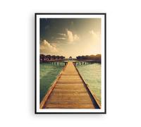 Poster 70x100cm Maldive Cottage Acqua Stampe Immagini Quadri Moderni Murale
