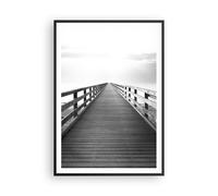 Poster 70x100cm Molo Prospettiva In Bianco E Nero Stampe Immagini Quadri Murale