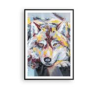 Poster 70x100cm Olio lupo cane Stampe Immagini Quadri Moderni Murale