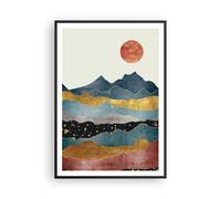 Poster 70x100cm Oriente il sole le montagne Stampe Immagini Quadri Murale