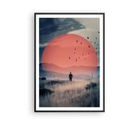 Poster 70x100cm Ovest Il Sole Il Paesaggio Stampe Immagini Quadri Moderni Murale