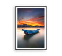 Poster 70x100cm Ovest Il Sole La Barca Stampe Immagini Quadri Moderni Murale