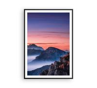 Poster 70x100cm Ovest Il Sole Le Montagne Stampe Immagini Quadri Moderni Murale
