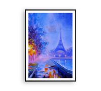 Poster 70x100cm Parigi Lanterne Eiffel Stampe Immagini Quadri Moderni Murale
