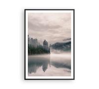 Poster 70x100cm Riflessione nebbia paesaggio Stampe Immagini Quadri Murale
