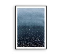 Poster 70x100cm Sfondo blu dorato Stampe Immagini Quadri Moderni Murale