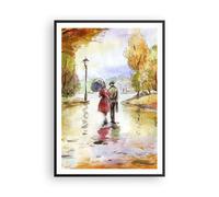Poster 70x100cm Tempo pioggia autunno parco Stampe Immagini Quadri Murale