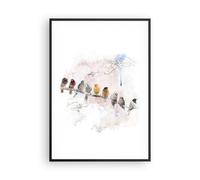 Poster 70x100cm Uccelli Canarie Ramo Stampe Immagini Quadri Moderni Murale