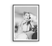 Poster 70x100cm Vintage in bianco e nero per telefonare Stampe Quadri Murale