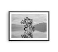 Poster 70x50cm Albero Simmetria Lago Stampe Immagini Quadri Moderni Murale
