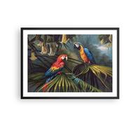 Poster 70x50cm Ara pappagalli palme Stampe Immagini Quadri Moderni Murale