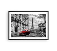 Poster 70x50cm Auto Eiffle Via edificio Stampe Immagini Quadri Moderni Murale