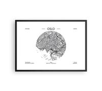 Poster 70x50cm Carta Geografica Oslo Norvegia Stampe Immagini Quadri Moderni