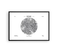 Poster 70x50cm Carta Geografica Roma Italia Stampe Immagini Quadri Moderni
