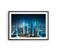 Poster 70x50cm città notte strada Stampe Immagini Quadri Moderni Murale