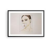 Poster 70x50cm Donna Silenzio Fiore Stampe Immagini Quadri Moderni Murale
