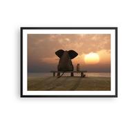 Poster 70x50cm elefante riva mare Stampe Immagini Quadri Moderni Murale