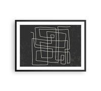 Poster 70x50cm In bianco e nero labirinto linea Stampe Immagini Quadri Moderni