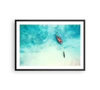 Poster 70x50cm Isola barca nave oceano Stampe Immagini Quadri Moderni Murale