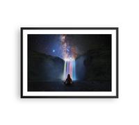 Poster 70x50cm La cascata le stelle la meditazione Stampe Quadri Moderni
