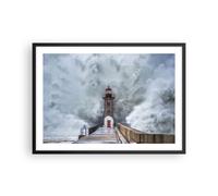 Poster 70x50cm Lanterna Mare Tempesta Stampe Immagini Quadri Moderni Murale