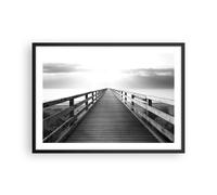 Poster 70x50cm Molo Prospettiva In Bianco E Nero Stampe Immagini Quadri Moderni