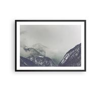 Poster 70x50cm Montagne foreste nebbia Stampe Immagini Quadri Moderni Murale