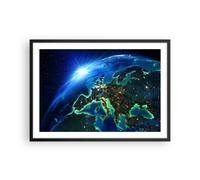 Poster 70x50cm Notte spazio mondo vista Stampe Immagini Quadri Moderni Murale