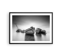 Poster 70x50cm Łódź Relitto Nave Stampe Immagini Quadri Moderni Murale