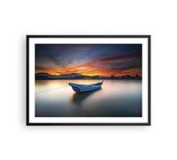 Poster 70x50cm Ovest Il Sole La Barca Stampe Immagini Quadri Moderni Murale
