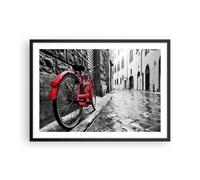 Poster 70x50cm Via bici ciottoli edificio Stampe Immagini Quadri Moderni Murale