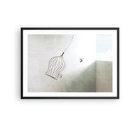 Poster 70x50cm Volo uccello gabbia Stampe Immagini Quadri Moderni Murale