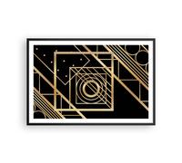 Poster 91x61cm Astrazione Quadrato Oro Stampe Immagini Quadri Moderni Murale