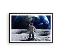 Poster 91x61cm Astronauta Luna Terra spazio Stampe Immagini Quadri Moderni