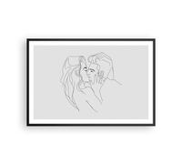 Poster 91x61cm Bacio coppia schizzo Stampe Immagini Quadri Moderni Murale