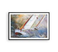 Poster 91x61cm Barca a vela immagine regata Stampe Immagini Quadri Moderni